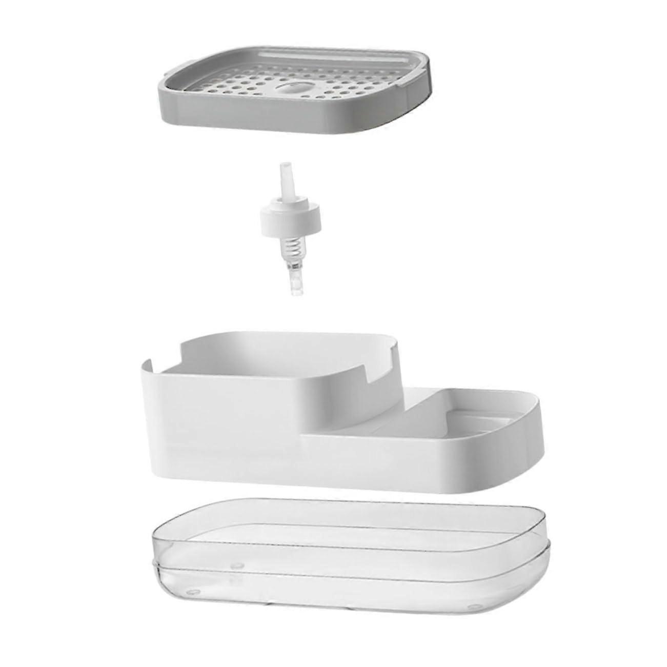 Dish Soap Dispenser Large Capacity Compact Space-Saving Practical Pump Dispenser for Kitchen and Bathroom White