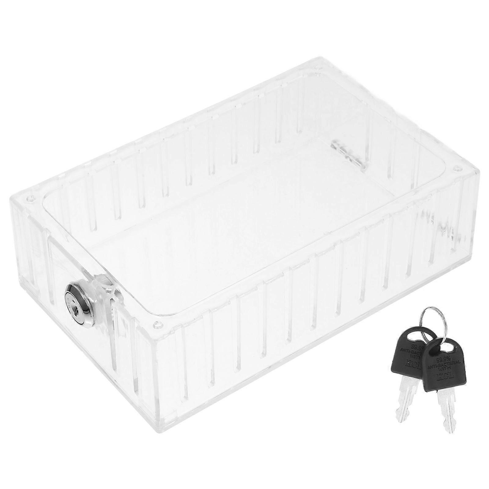 Transparent Locking Thermostat Cover with Key for Wall Mounted AC Control Clear Lock Box Protector Air Conditioner Lockbox Thermostat Guard with Lock