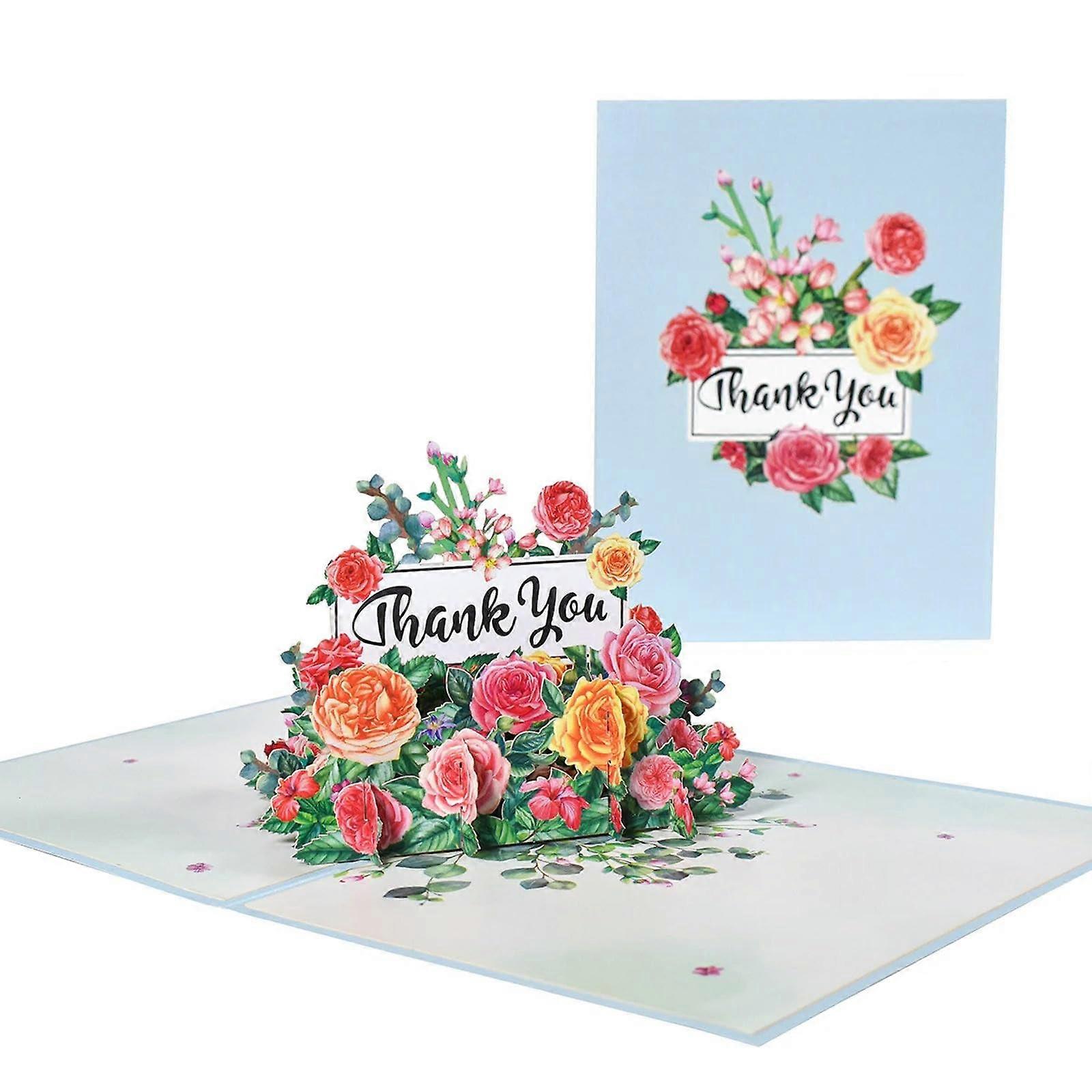 3D Thank You Card Pop-up With Envelope A6 Size Cardstock For Small Business, Wedding, Baby Shower