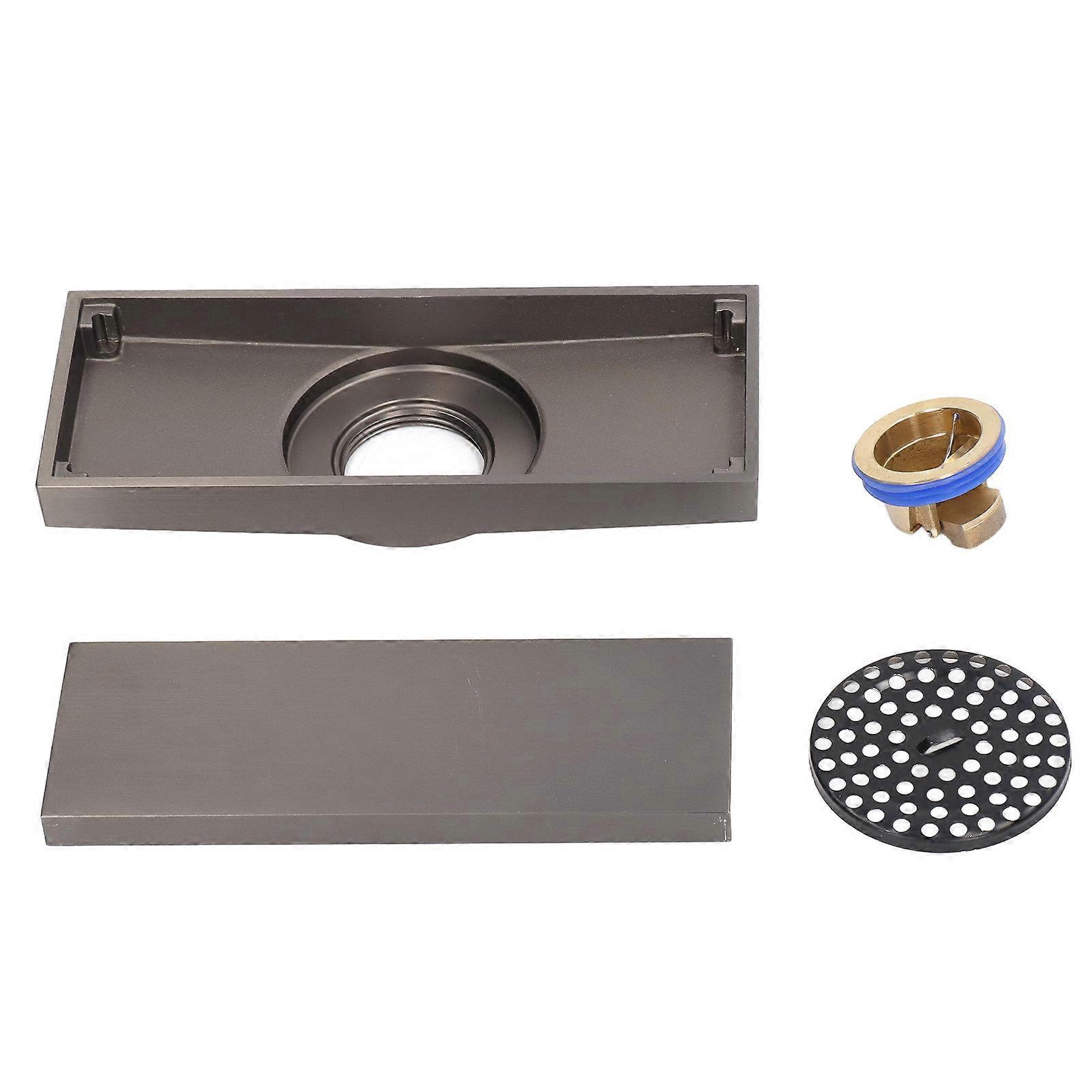 Rectangular high flow gray copper floor drain with cover for bathroom shower