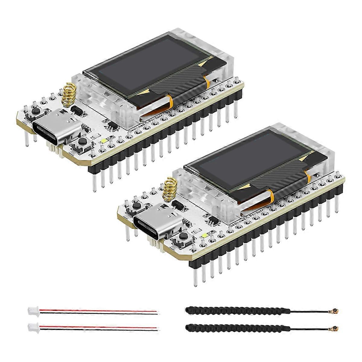 2 Sätze ESP32 LoRa V3 Entwicklungsboard mit 868MHz LoRa Antenne Integriertes WiFi Bluetooth SX1262