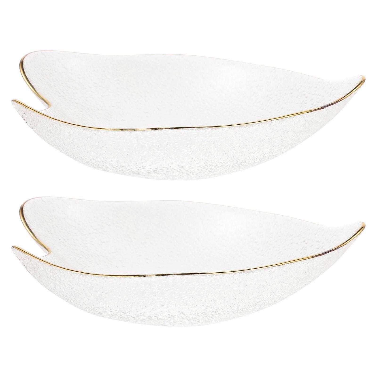 Glass Seasoning Bowls Heart-Shaped Home Use Serving Seasonings Transparent Glass Material 2Pcs