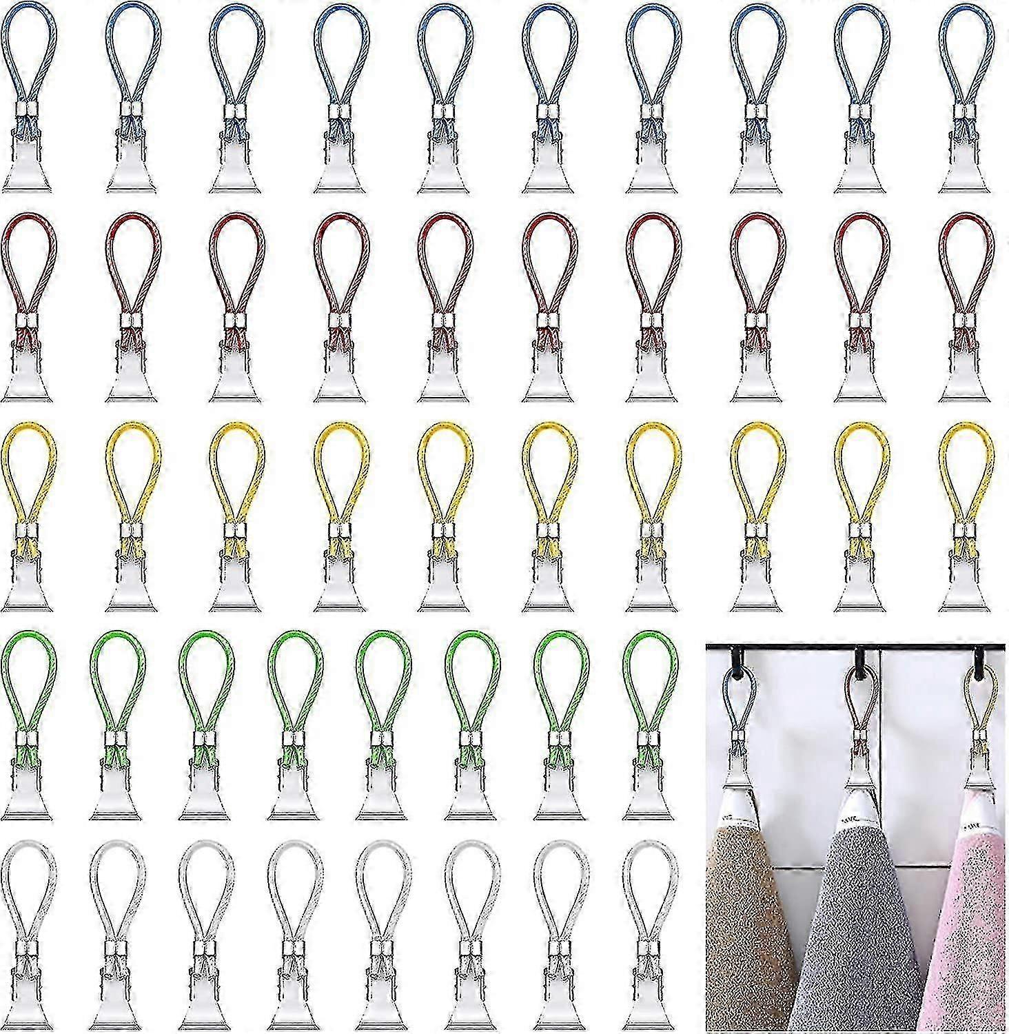 50kpl metallinen pyyheteline pidikkeet tiskipyyhe ripustimeen, värillinen pyyhekoukku ripustamiseen