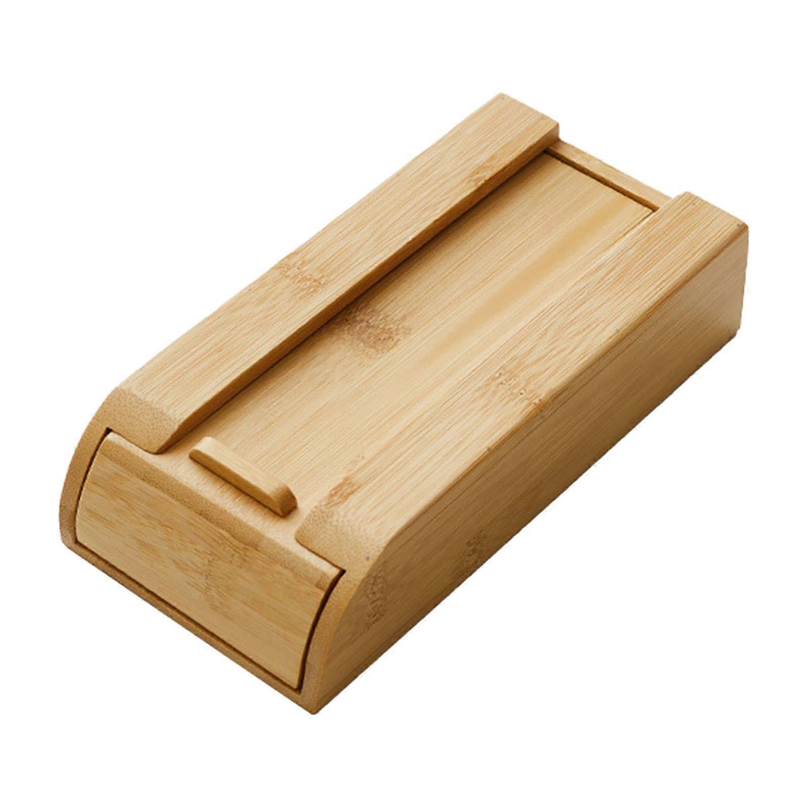 Slide Out Under Desk Wooden DrawerSelfadhesive Invisible Stationery Organizerfor All Desktops Finishing Box (19.5x9.5x16.5cm)