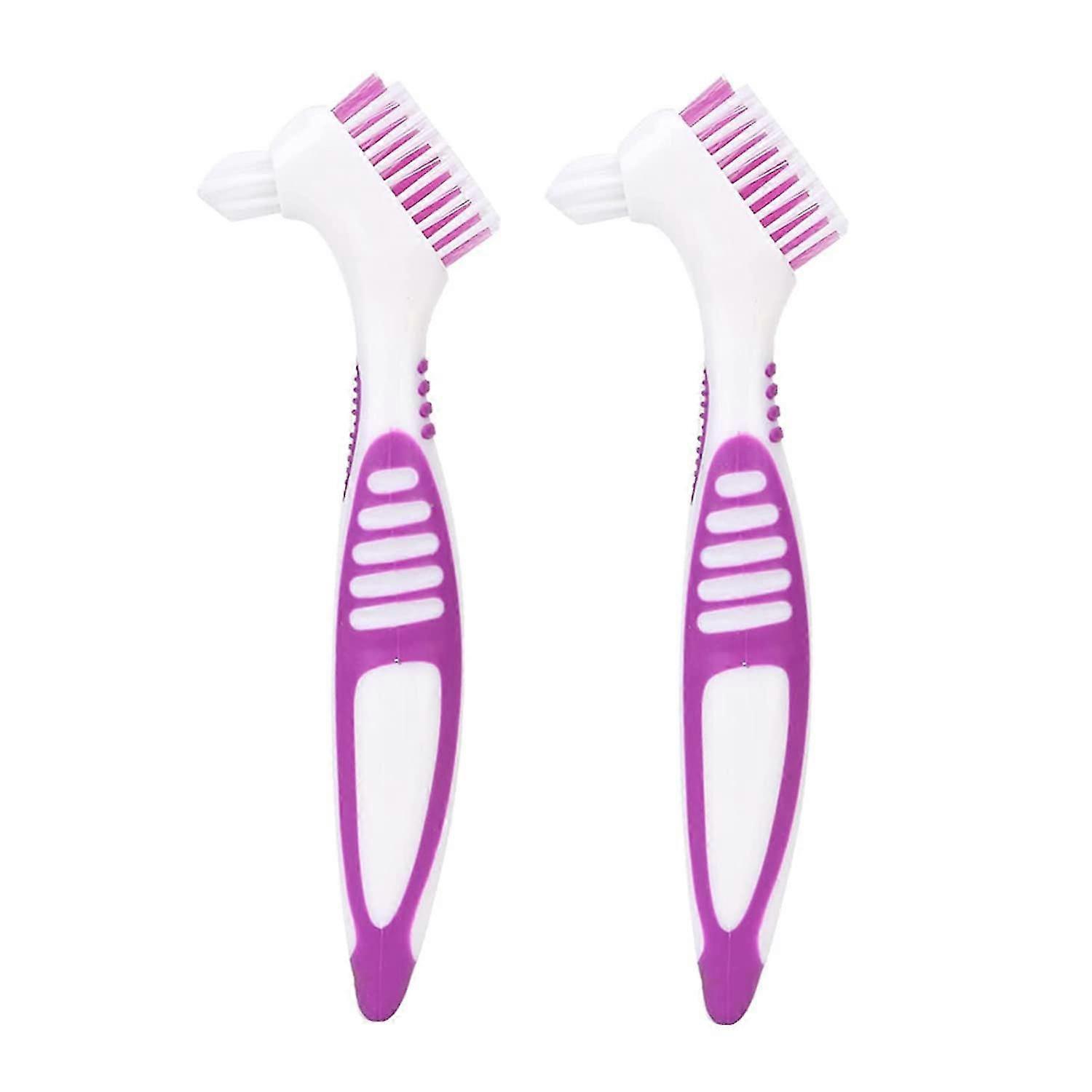 Denture Brush, 5pcs/set, Specially Designed to Thorough Cleaning Dentures & Bridges