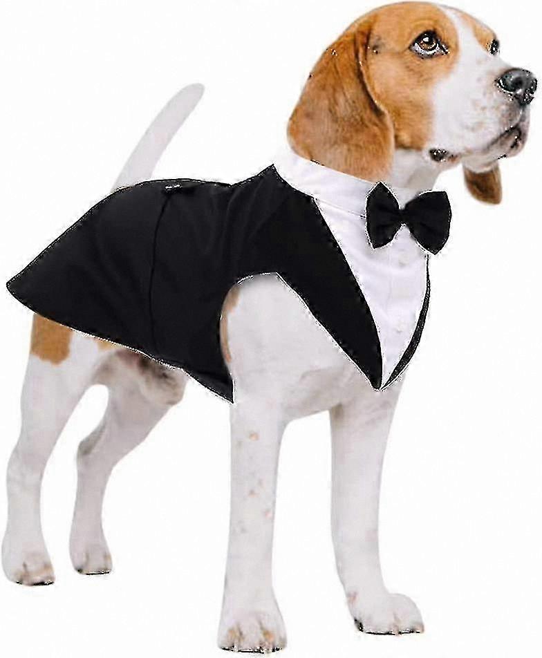Formal Dog Tuxedo Set with Bandana and Bow Tie for Medium to Large Breeds - Perfect for Weddings and Special Events