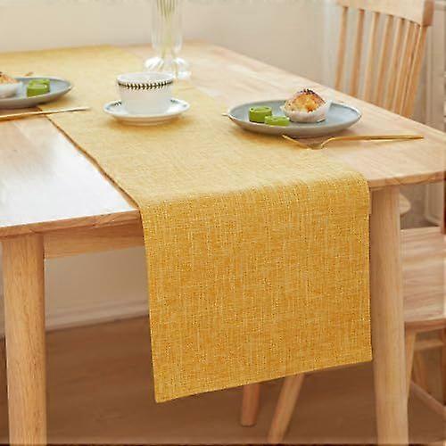 Chemin de table en lin de couleur unie Chemin de table en lin simple frais 10,48 x
