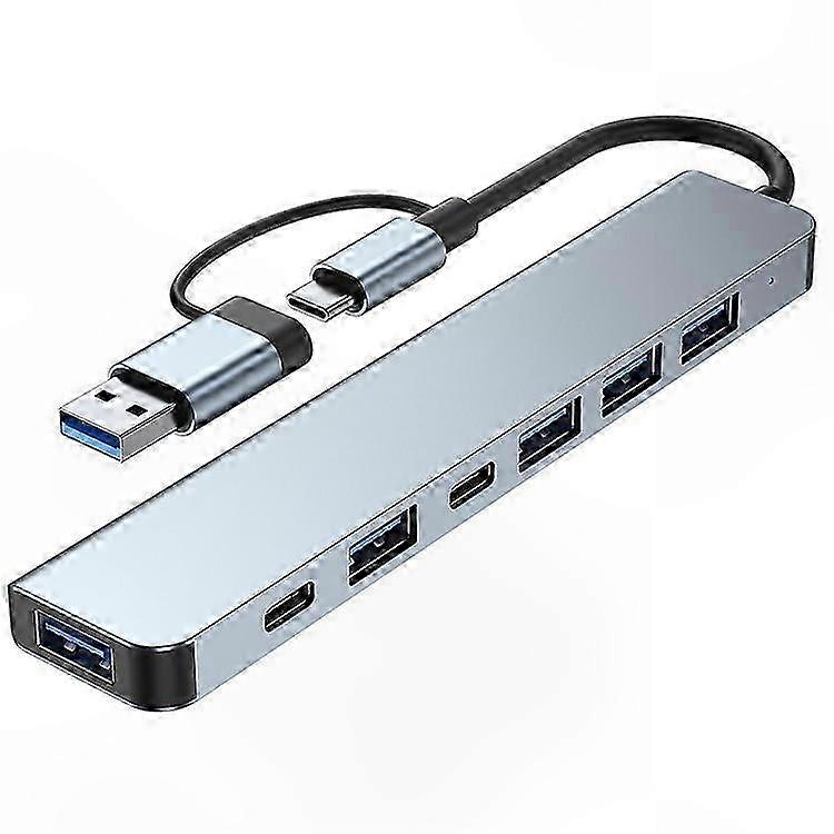 Multi-Port USB 3.0 and USB-C Hub Adapter for Laptop with 7-in-1 Docking Station