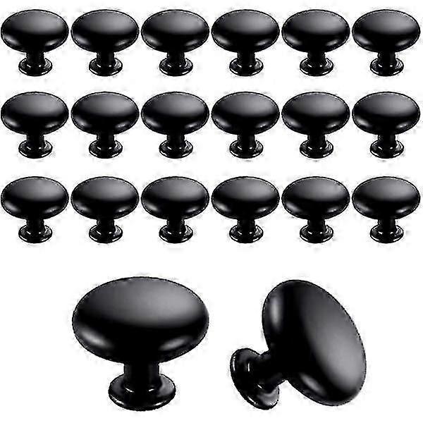 20pcs Door Knobs Drawer Knobs 30mm Vintage Handle Cabinet Cupboard Knobs for Kitchen Cabinets (Black)