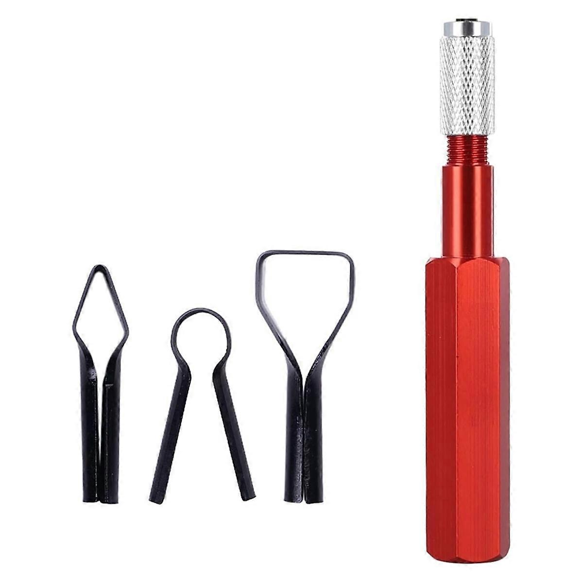 Corner Smoothing Cutter Handle Set with 3 Blades for PVC Floor Welding Aluminum Alloy Electrode Leveler Tool Red