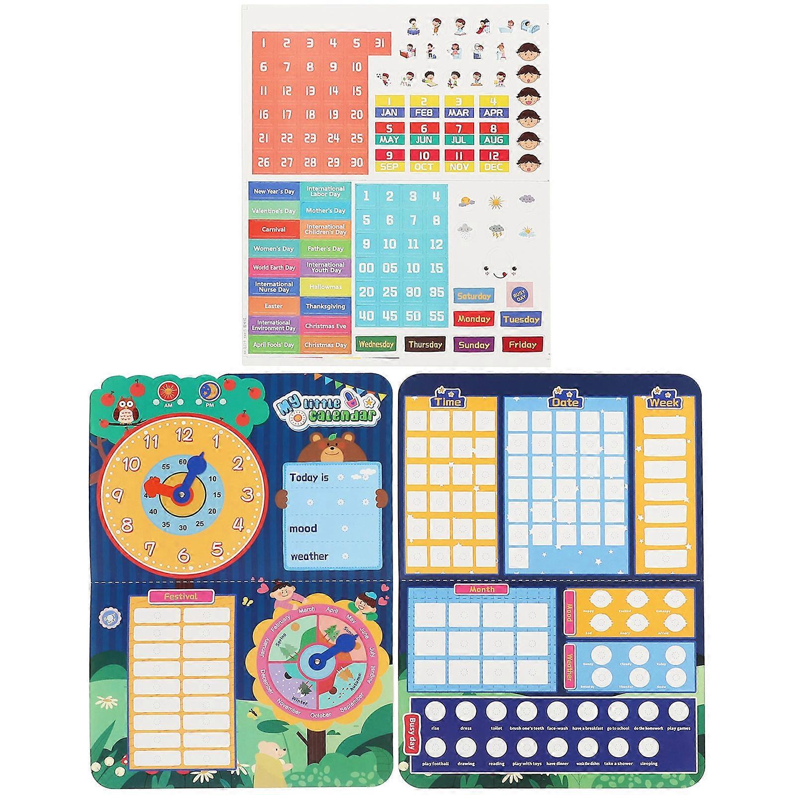 Calendar Cognitive for Children Paper Material with Time Recognition 1 Set