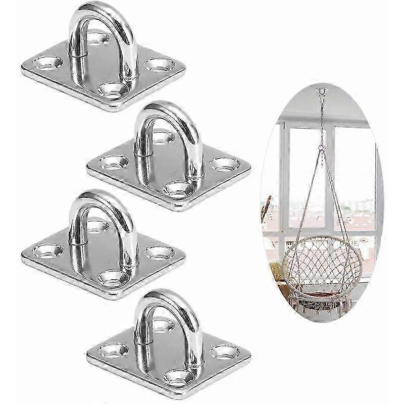 2025 Latest Model 4pcs Stainless Steel Square Door Buckle Fixing Plate (5MM (without thread))