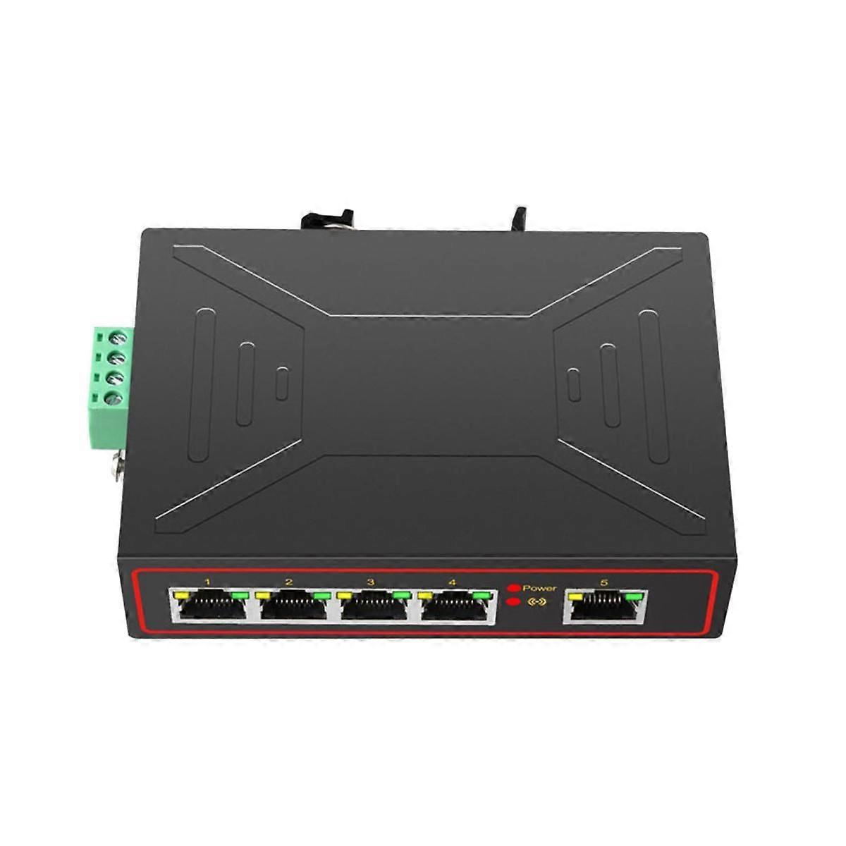 5 Ports 100M Industrial Network Switch RJ45 Hub Internet Splitter RJ45 Switch Plug and Play DIN Rai