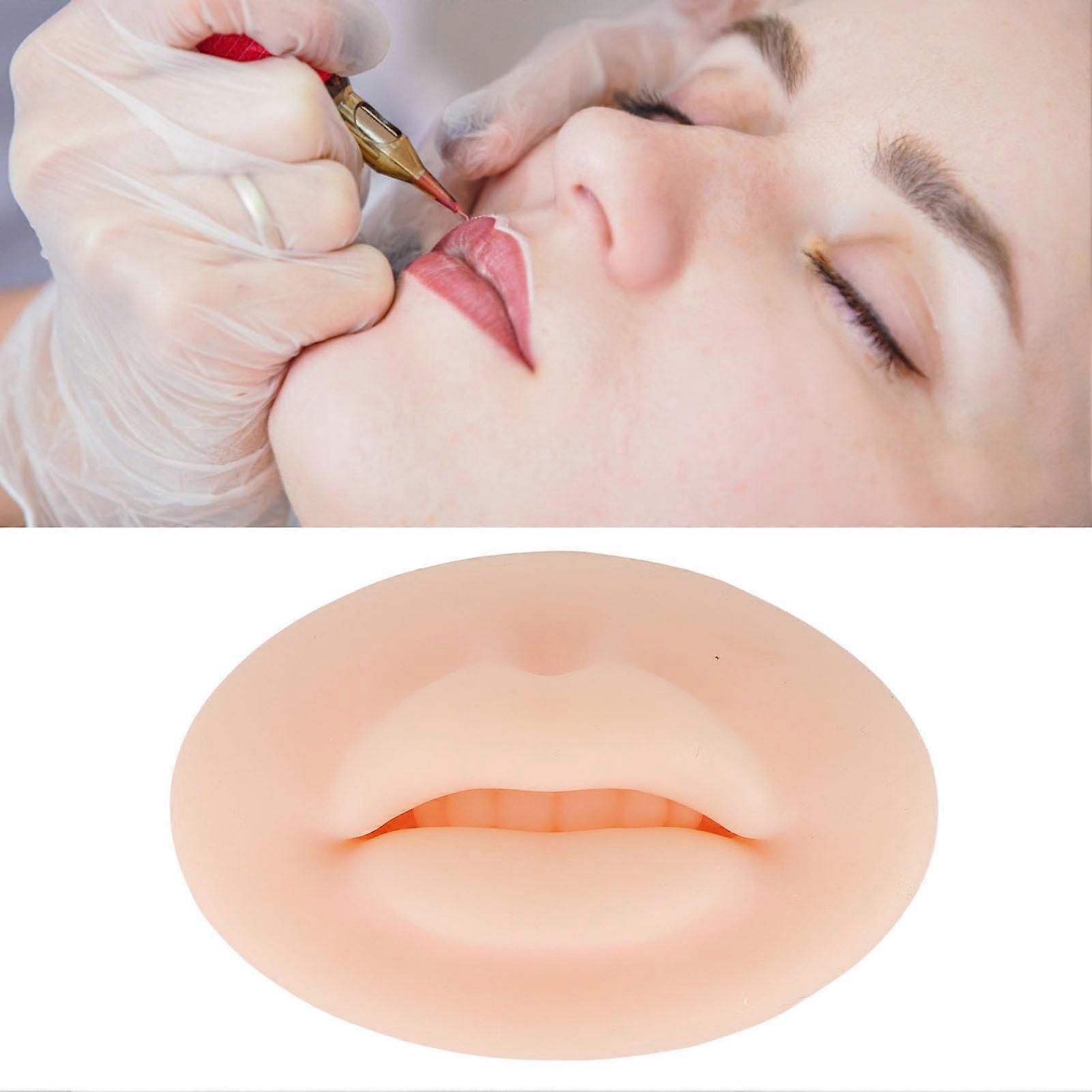 3D Silicone Lips for Microblading Training Soft Real Skin 7.5x5x2.3cm