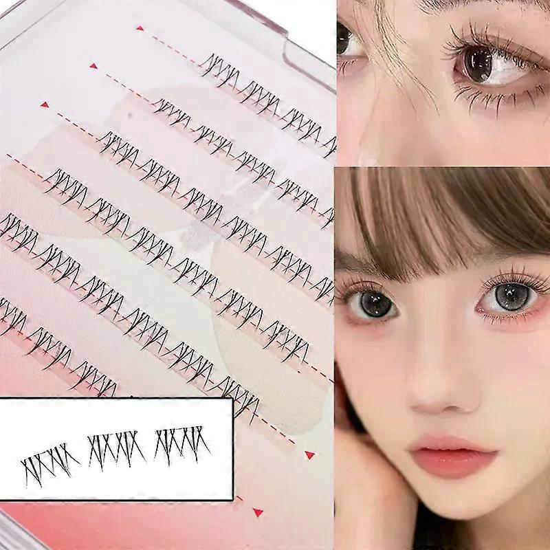 Women Self-adhesive Lower False Eyelashes 36 Cluster Stemless Natural Look Bottom Korean C-Curl Extension DIY Lashes No-glue