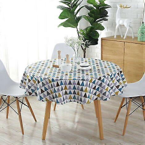 Nordic Style Simple Tablecloth - Round Table Cloth for Circular Table - Dustproof - Cotton