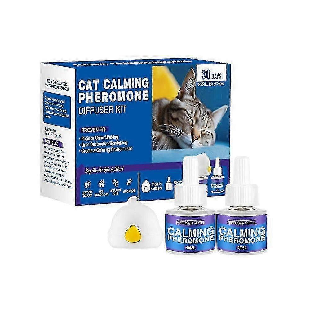 Cat Calming Pheromone Diffuser Kit Anti-Stress Anxiety Relief Calming Spray for Pets