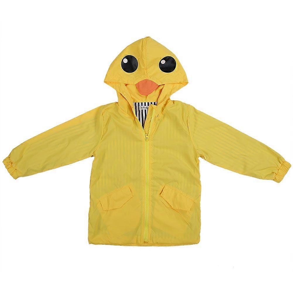summer Baby Boy Girl Duck waterproof Cute Cartoon Hoodie Zipper Coat Outfit(110)