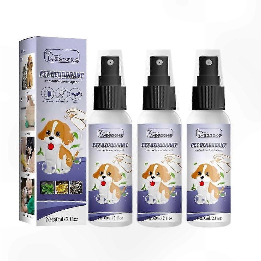 3-Pack Enzyme-Based Deodorizing Spray for Pet Mess Cleanup and Odor Control