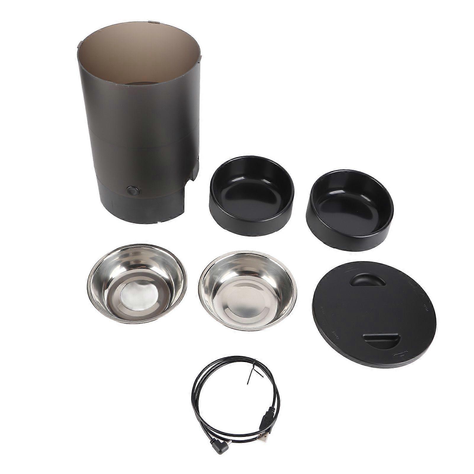 3L Automatic Cat Feeder for Two Cats Timed Cat Food Dispenser Remote Control Smart Pet Feeder Support Voice Reminder Black