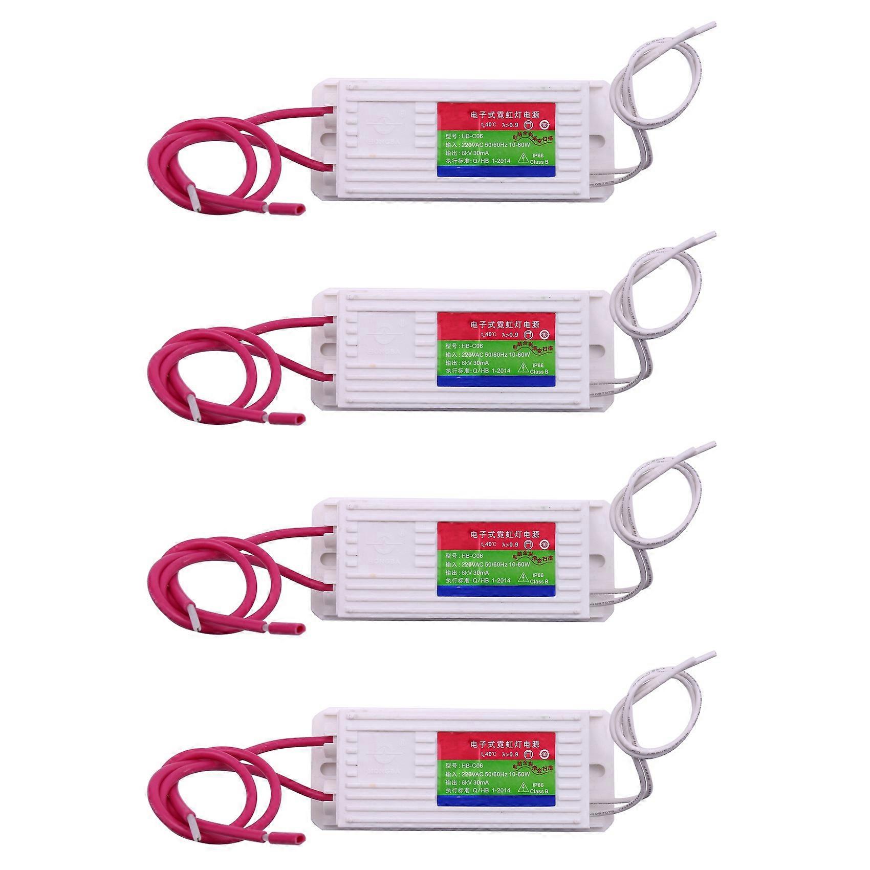 4Pc Hb-Co6 Neon Electronic Transformer Waterproof Neon Power Supply Rectifier 6Kv 60W 30Ma