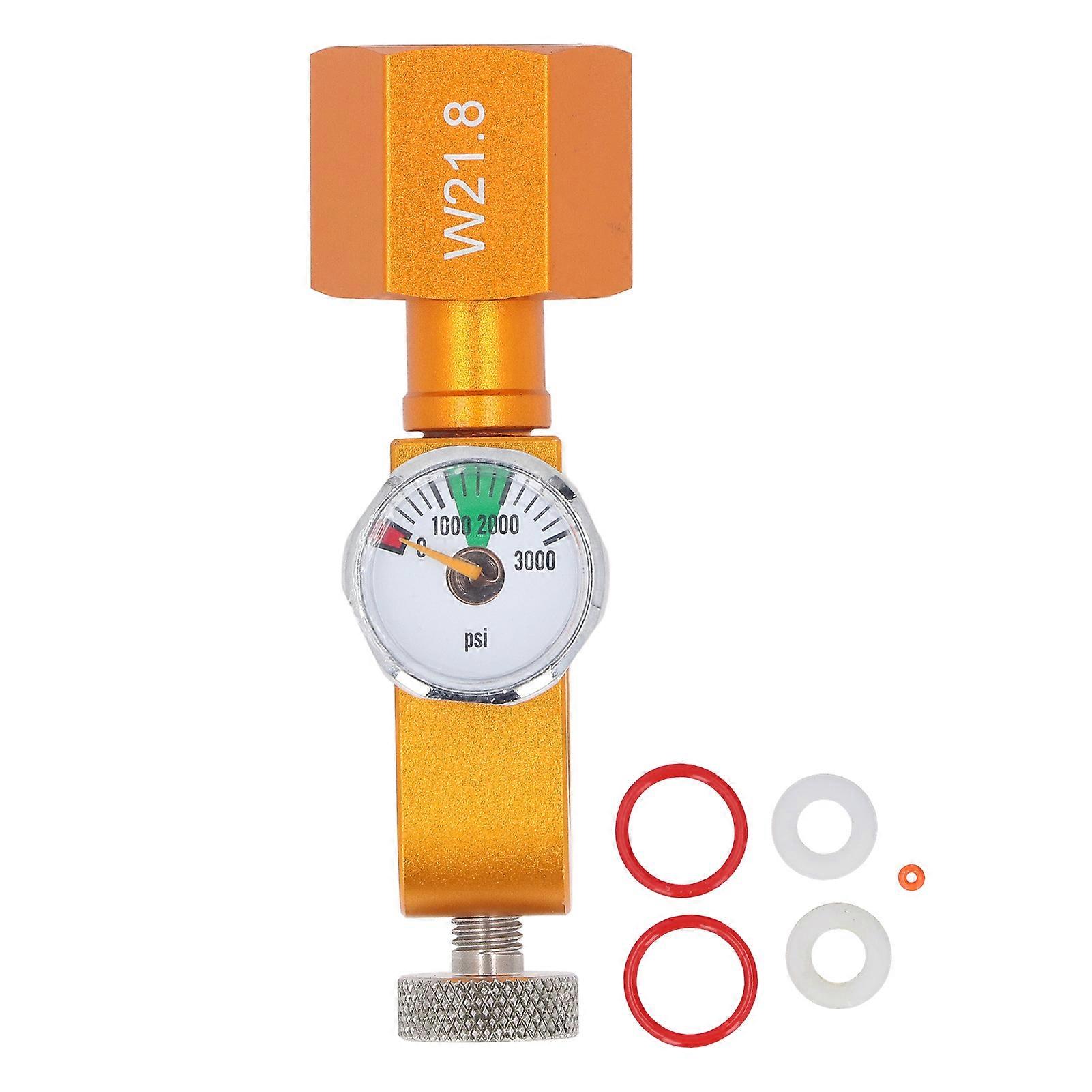 W21.8 Soda Carbonator Professional High Accuracy CO2 Refill Adapter with Pressure Gauge and Deflating Function