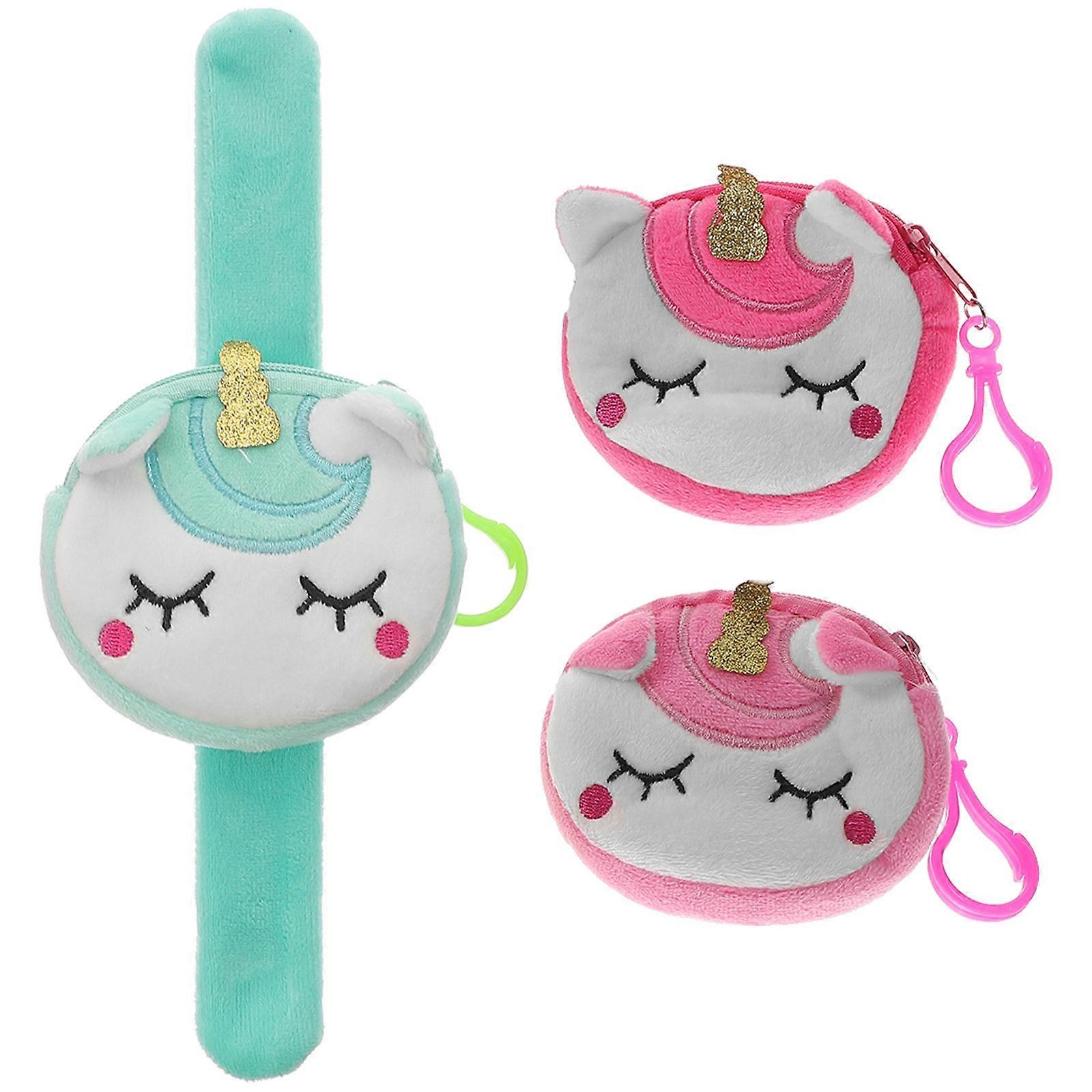 Party Bag Bracelets Unicorn Purse for Girls Snap Wristband Jungle Theme Party PP Cotton Material Game Activity Prizes 3Pcs