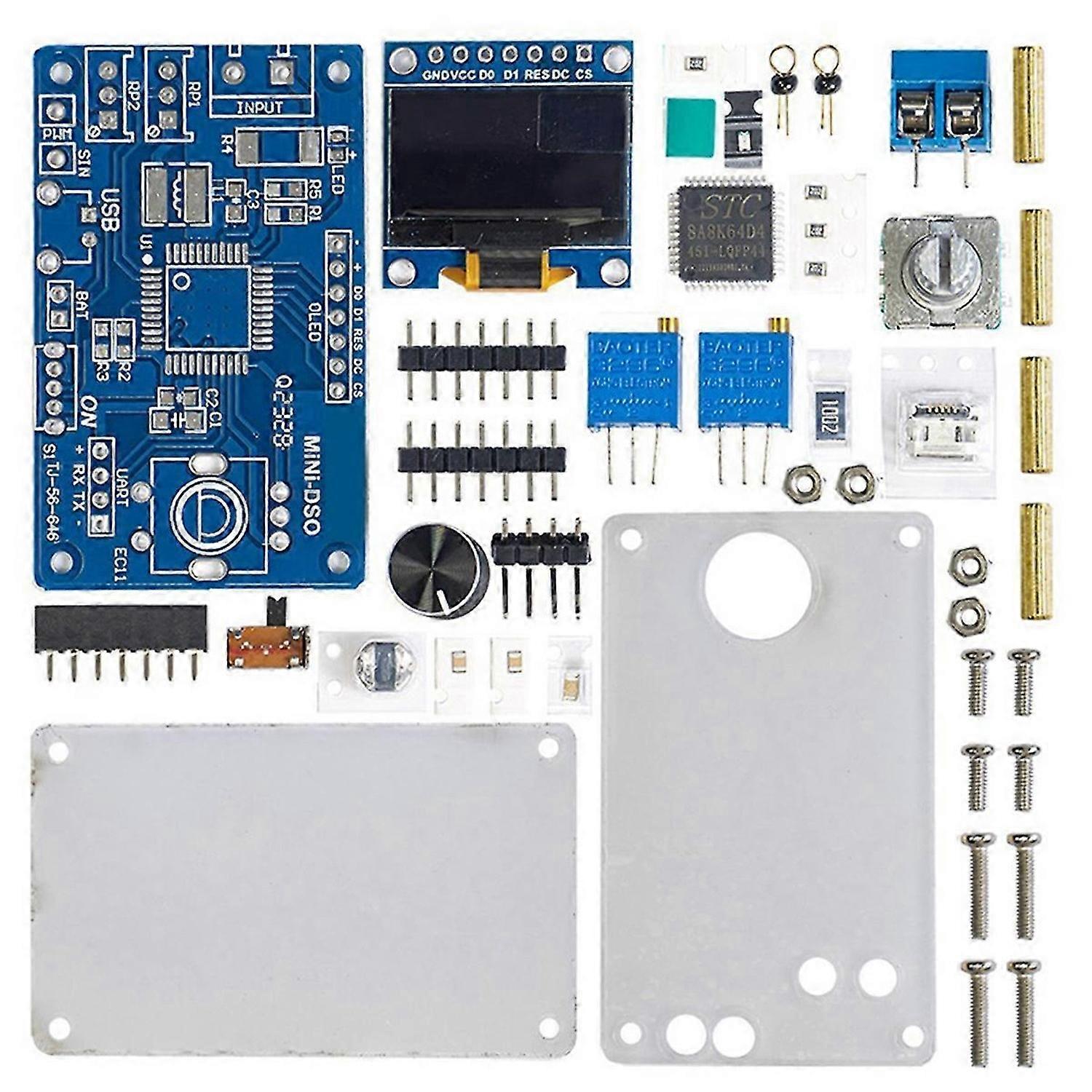 DIY Mini Digital Oscilloscope Electronic Kit STC8K8A MCU with 0.96 Inch OLED DIY Soldering Project P