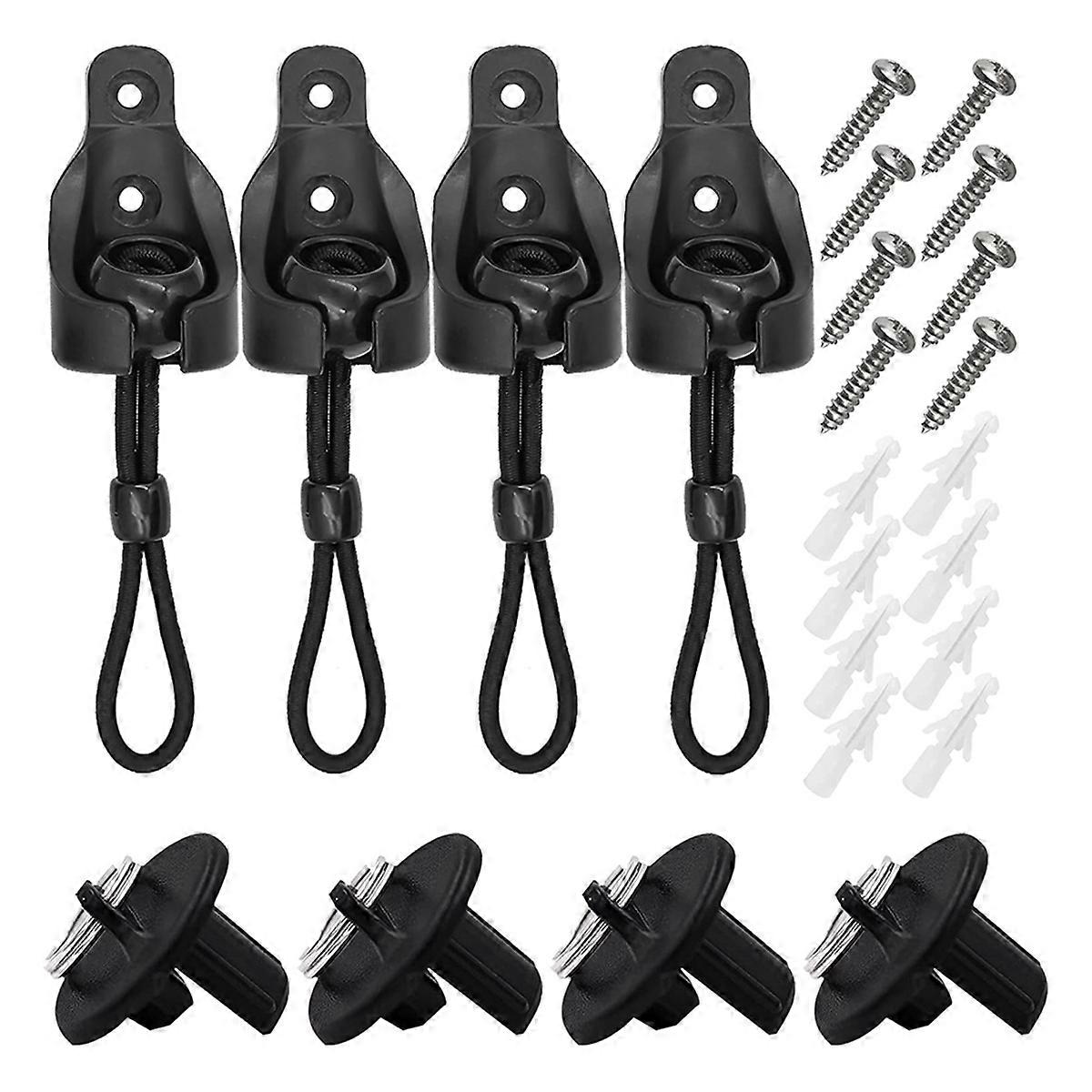 Roller Shade Hardware Bungee Kit and End Cap Shade Tie Downs 4Pack