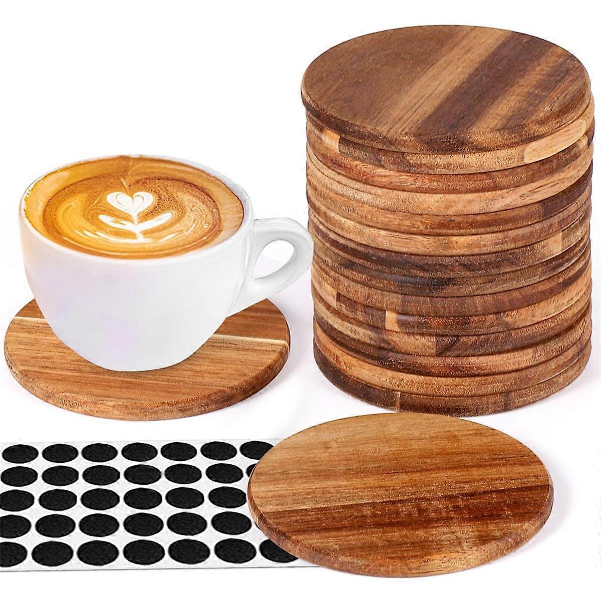 16 Pieces Unfinished Wood Coasters, 4 Inch Round Wooden Coasters