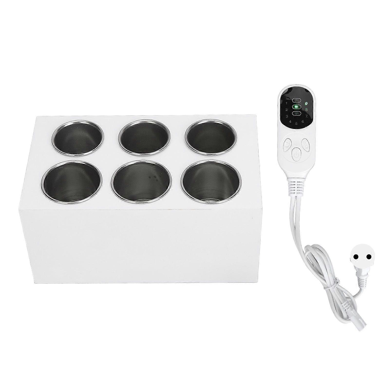 Essential Oil Heater Constant Temperature 6 Compartment Massage Oil Warmer for 3050ml Glass Bottle 110240V EU Plug