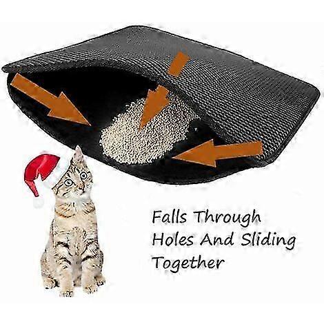 Double-Layer Cat Litter Box with Bottom Mat for Easy Cleaning and Odour Control