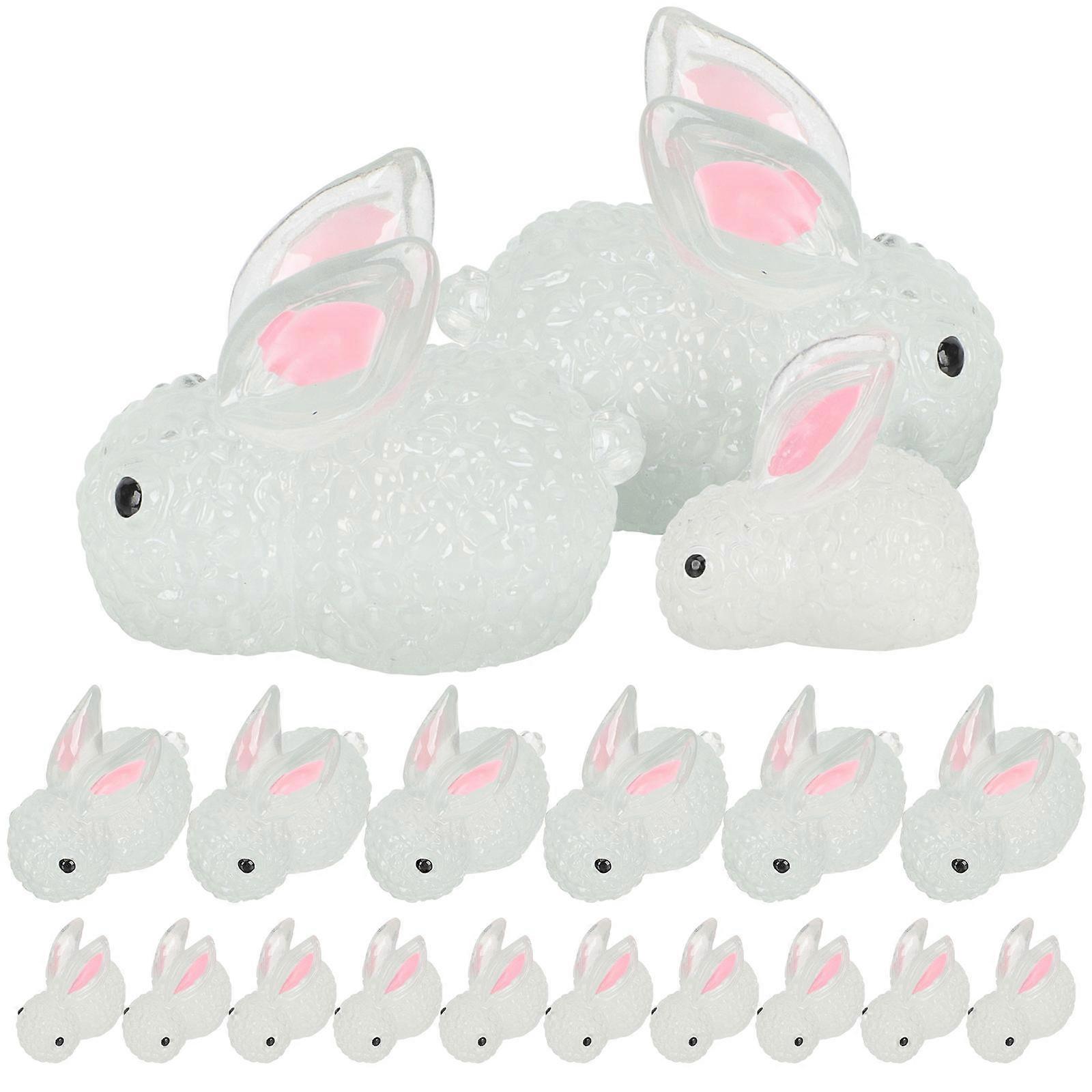 60Pcs Transparent Mini Resin Rabbit Charm for DIY Phone Case Decor
