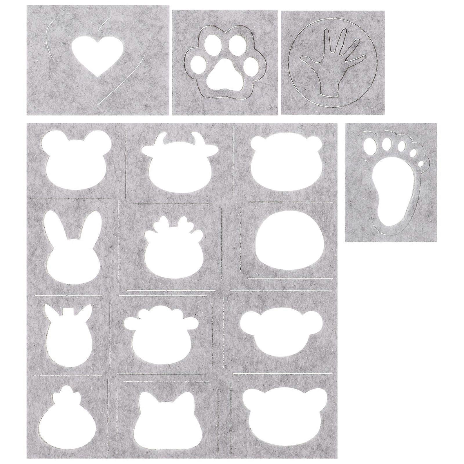Wool Felting Molds 15 Pcs Needle Felting Templates DIY Craft Kit Design Claw 8.70X6.80X0.30CM Grey Handicraft Style