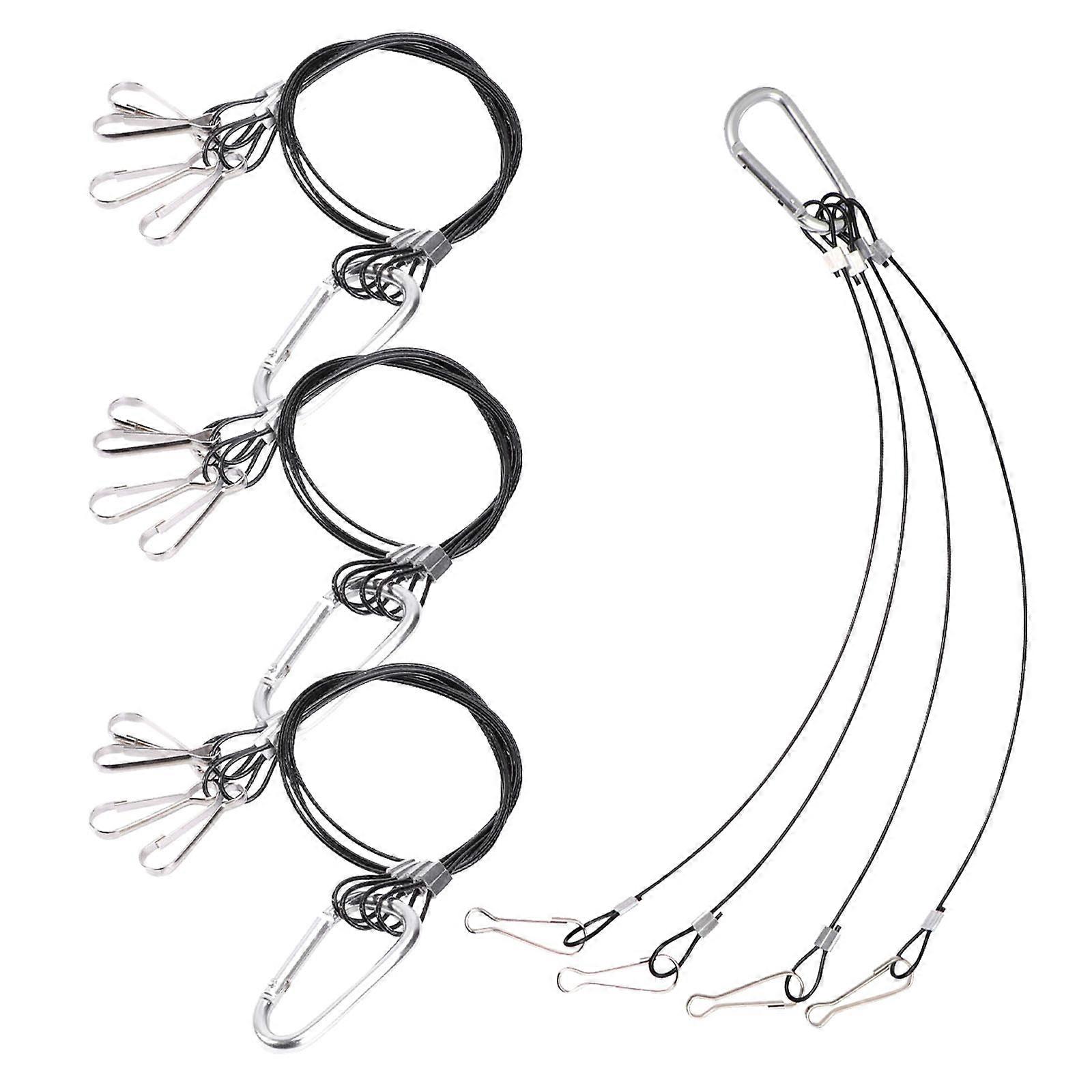 Hydroponics Hanging Kit Wire Rope Hook for Plant Grow Light 4Pcs