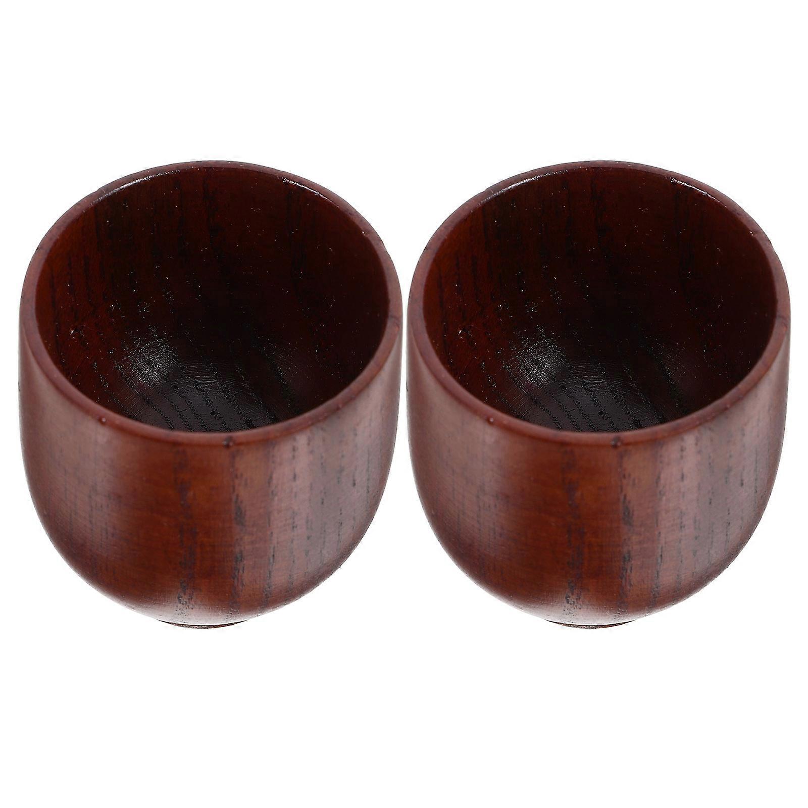 Wooden Water Goblet for Drinking Use 10Pcs Brown Reusable Wine Mugs