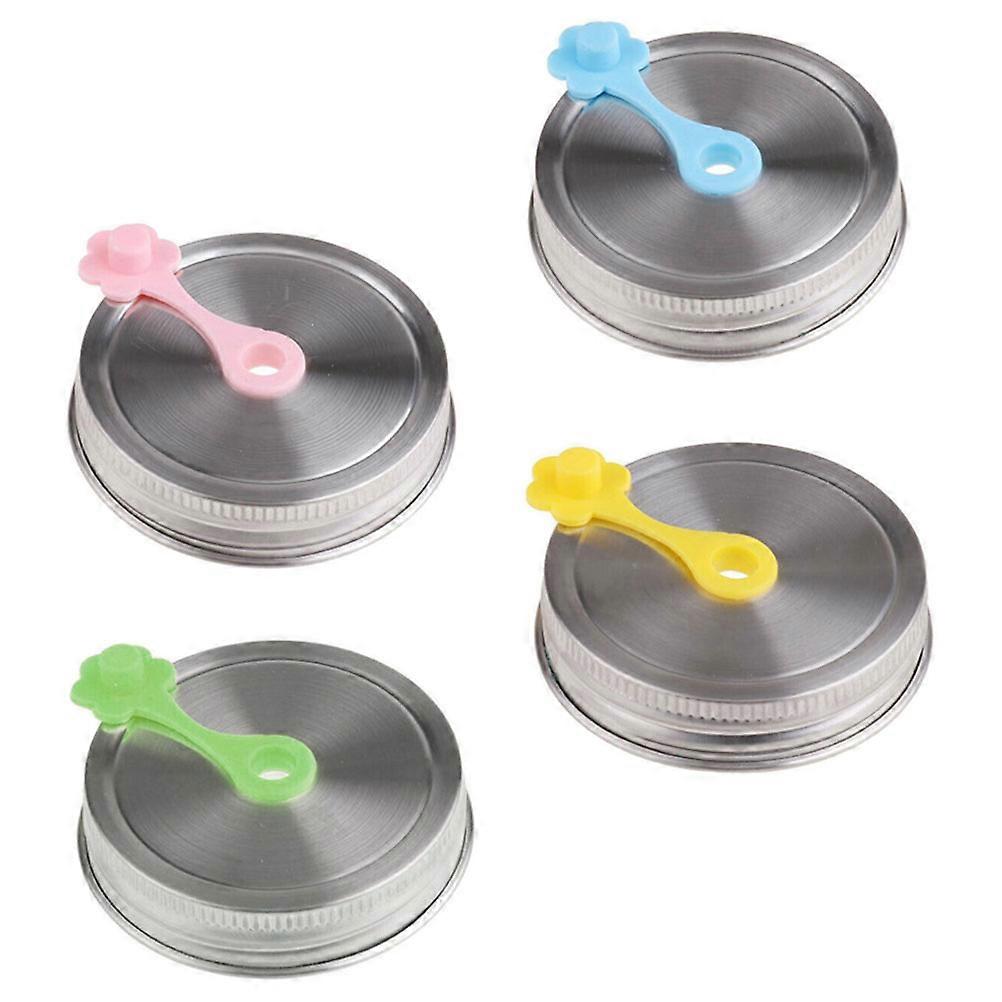 Stainless Steel Jar Straw Lids with Leak Proof Function 8Sets