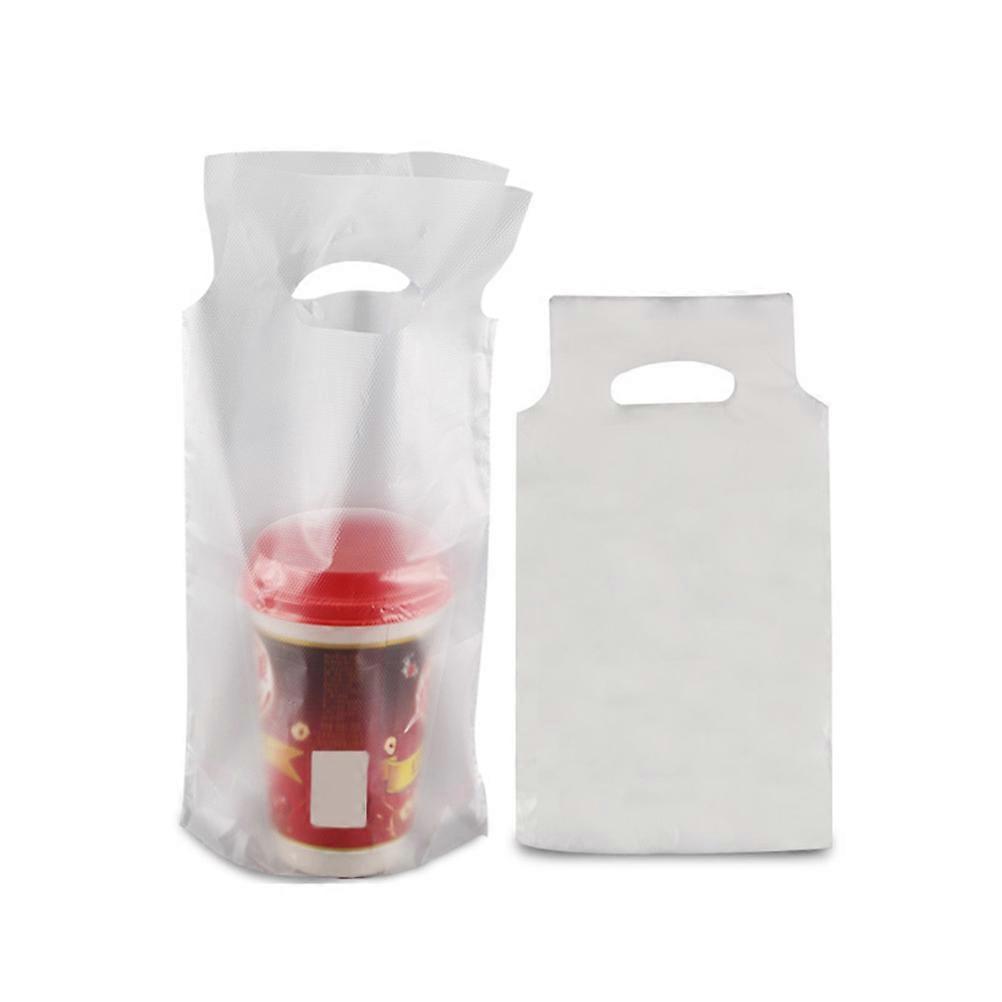 200Pcs Transparent Beverage Packaging Bags For Coffee Cup Holders Ideal For Takeout And Food With 24Cm Size