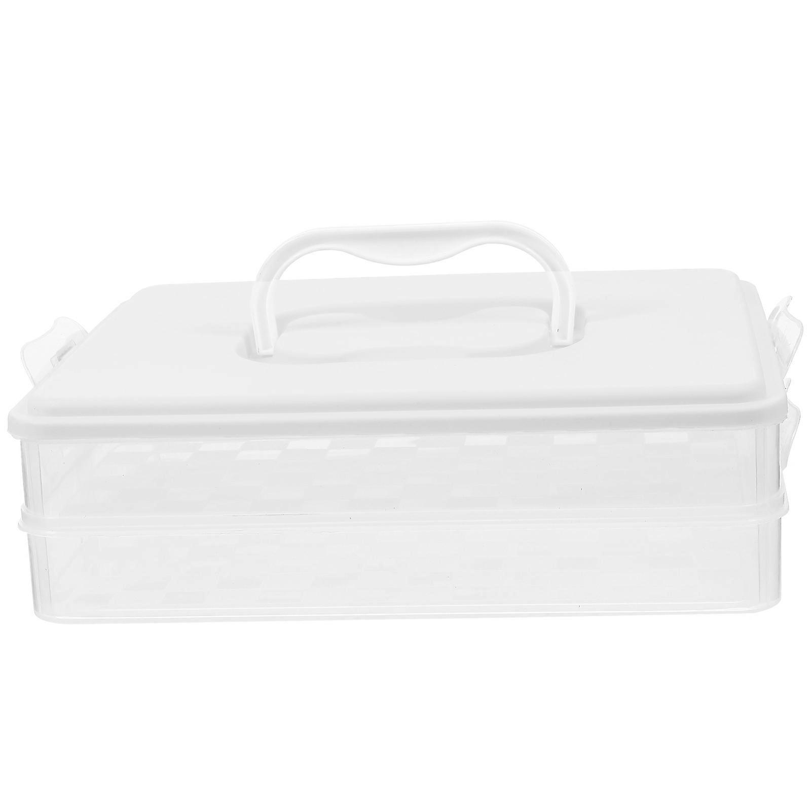 Dumpling Storage Box For Freezer 27x22cm Transparent Plastic Fridge Organizer 1Set