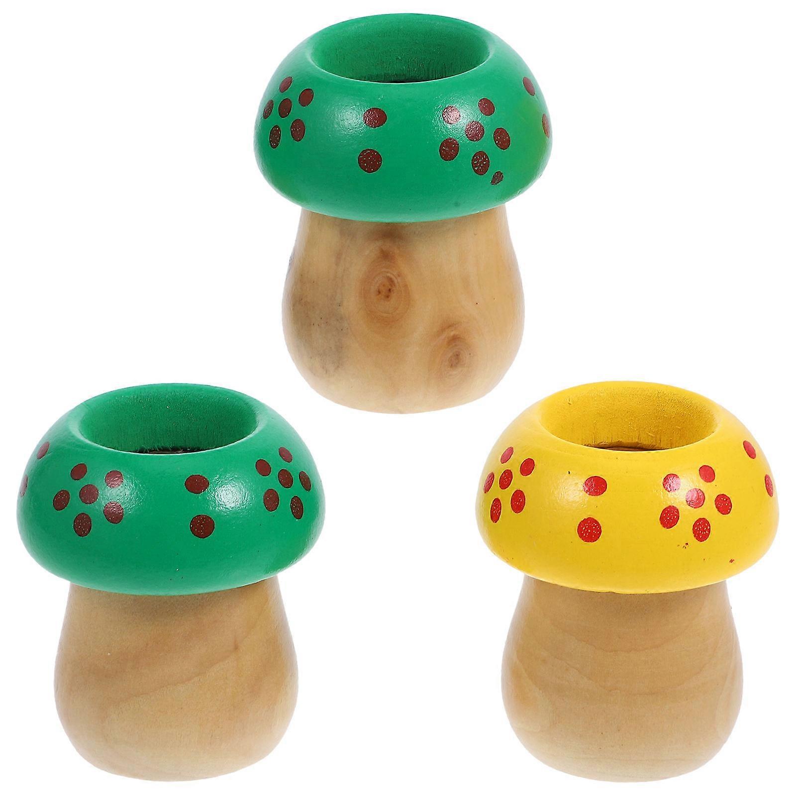 Wooden Mushroom Shape Kaleidoscope Toys For Children In Assorted Color Supporting Intellectual Development And Hand-Eye Coordination With 15Pcs