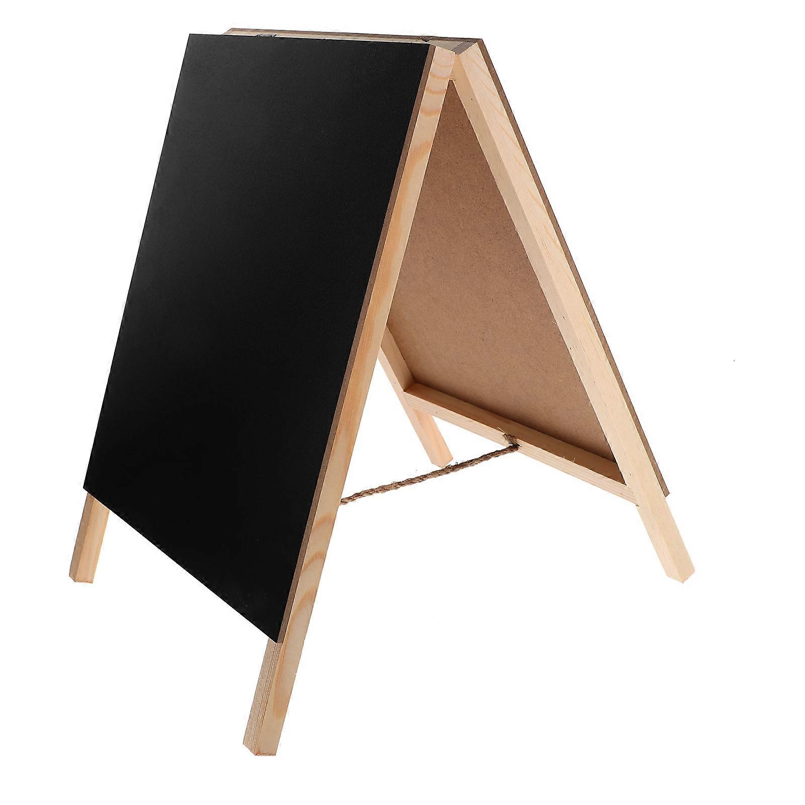 Desk Chalkboard Wooden Board for Message Display 2Pcs Black Double Sided