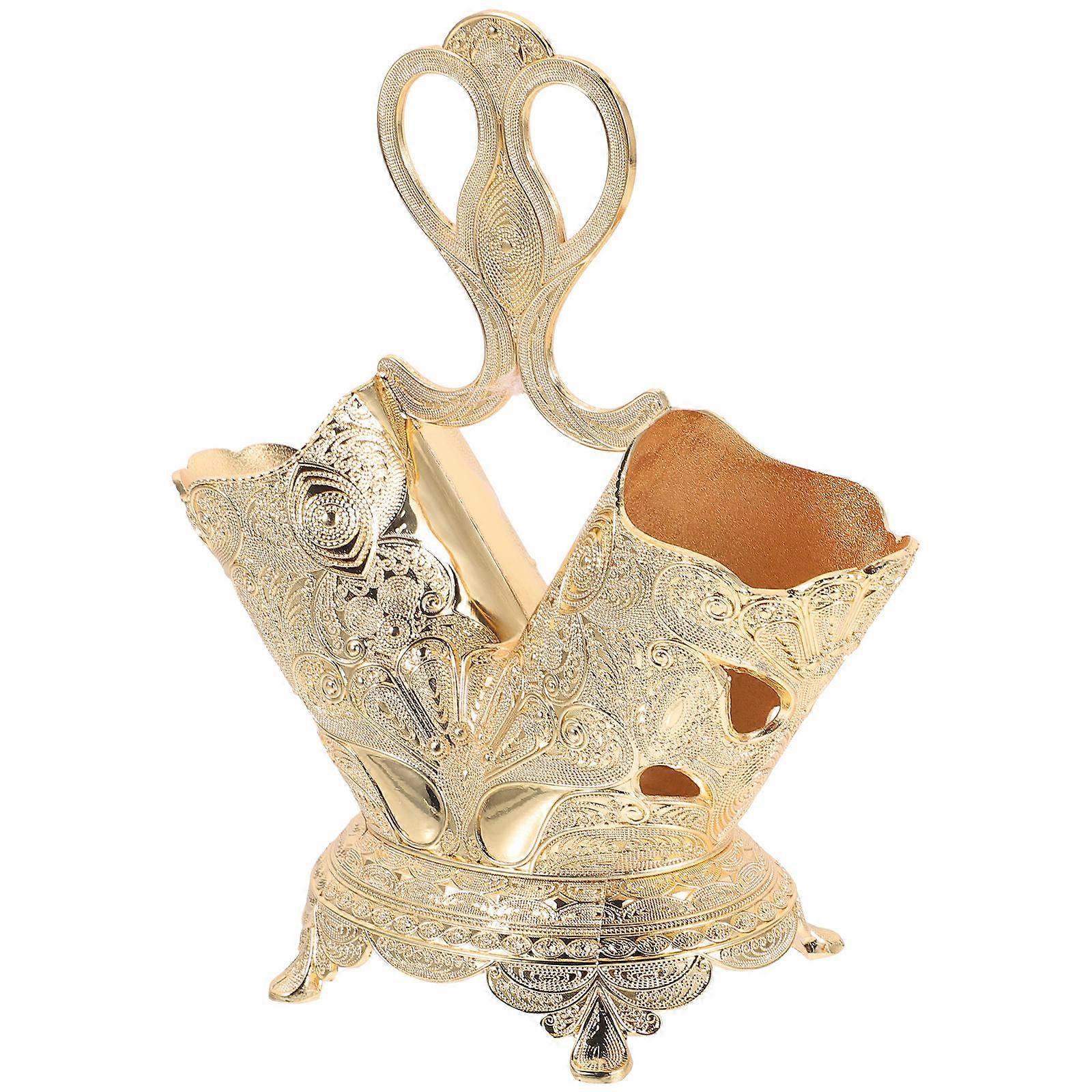 Zinc Alloy Utensil Holder Golden Color for Counter Storage 4Pcs