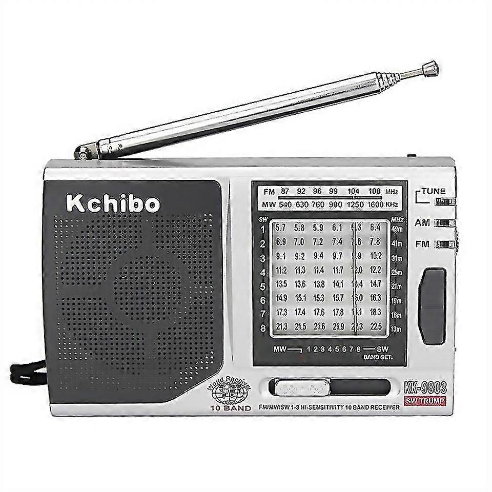 For New Kchibo 10band Amfmsw Portable Radio With Highfidelity Speaker Compact Mini Multiband Receive