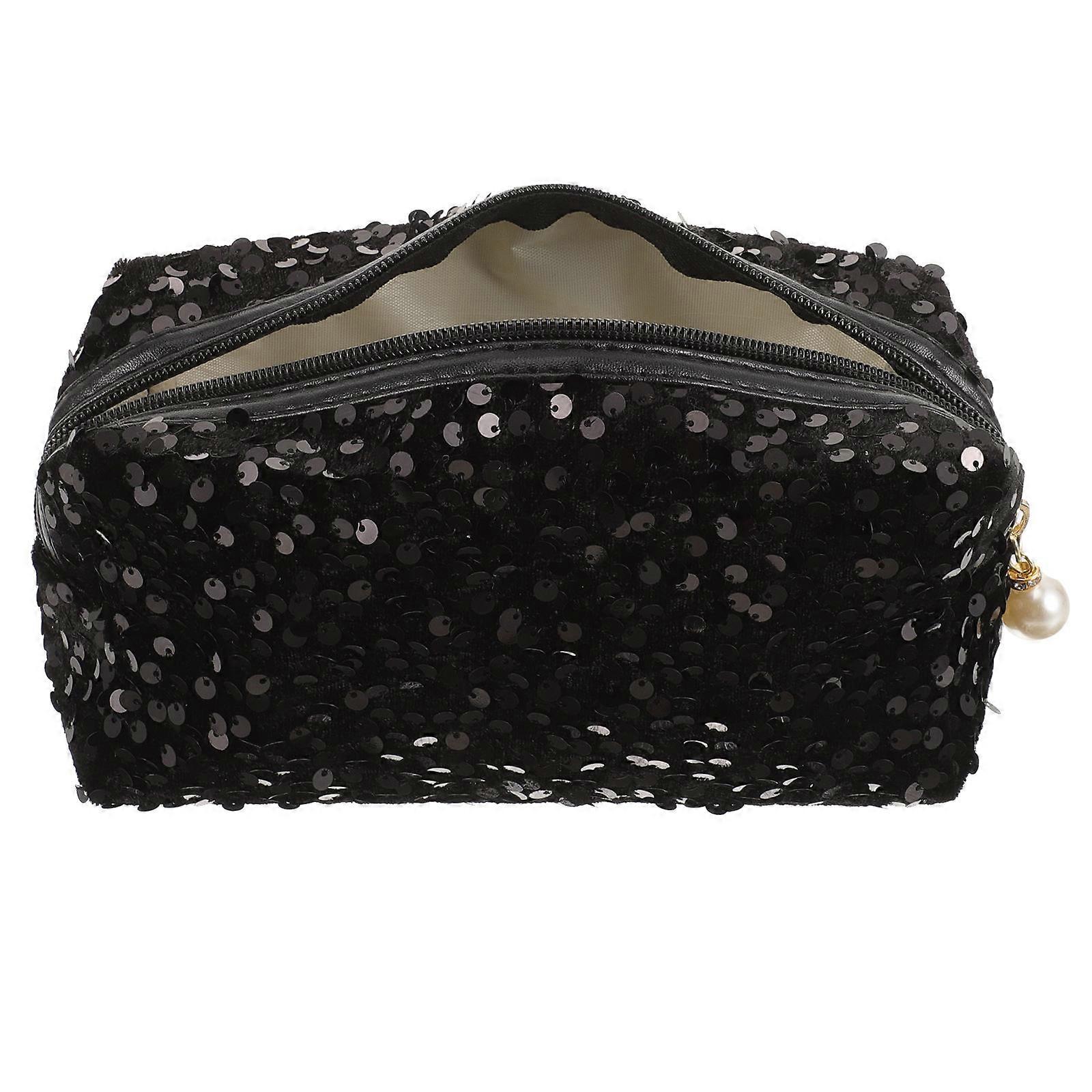 Cosmetic Storage Bag Sequin Makeup Bag for Storage 3Pcs Portable