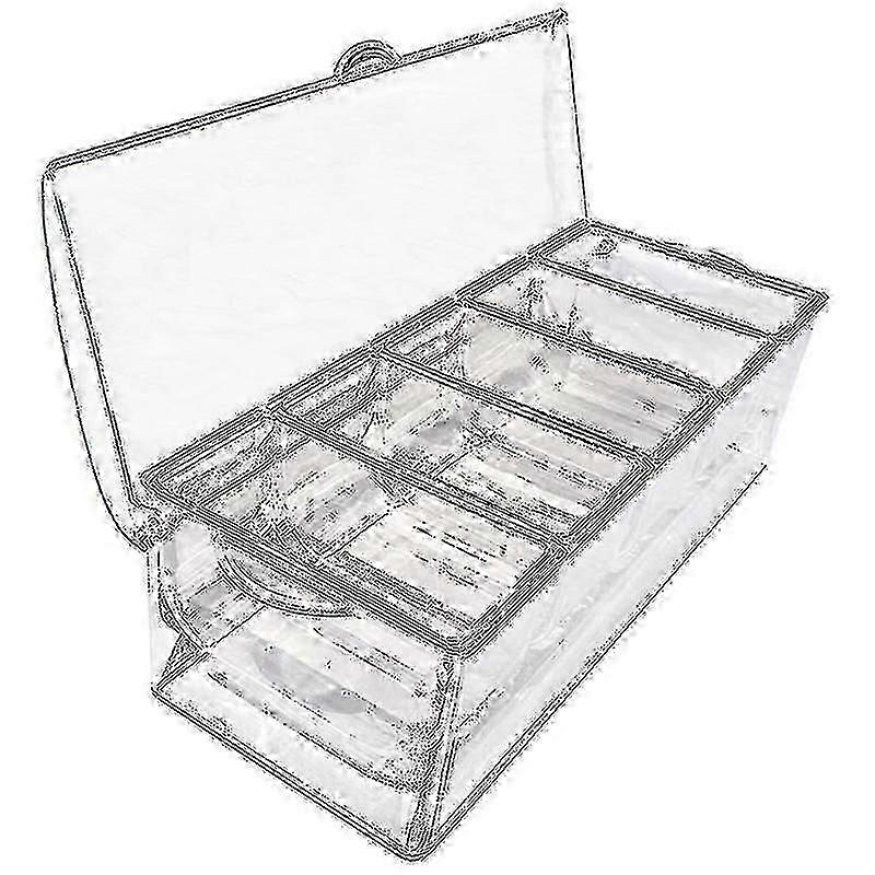 Ice Cold 5 Compartment Condiment Server Rack-service Tray Container With 5 Removable Trays