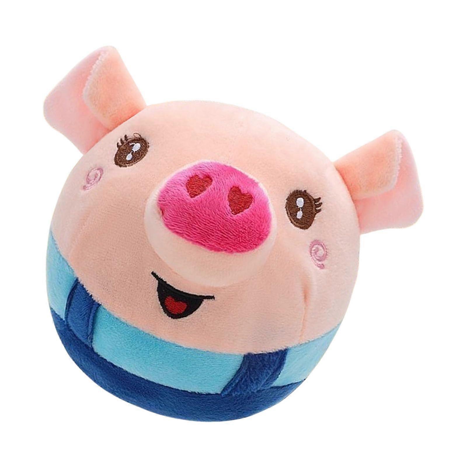 Plush Piggy Dog Toy Vibrating Bouncing Interactive Dog Toy For All Dog Sizes Soft Plush Material Model HI