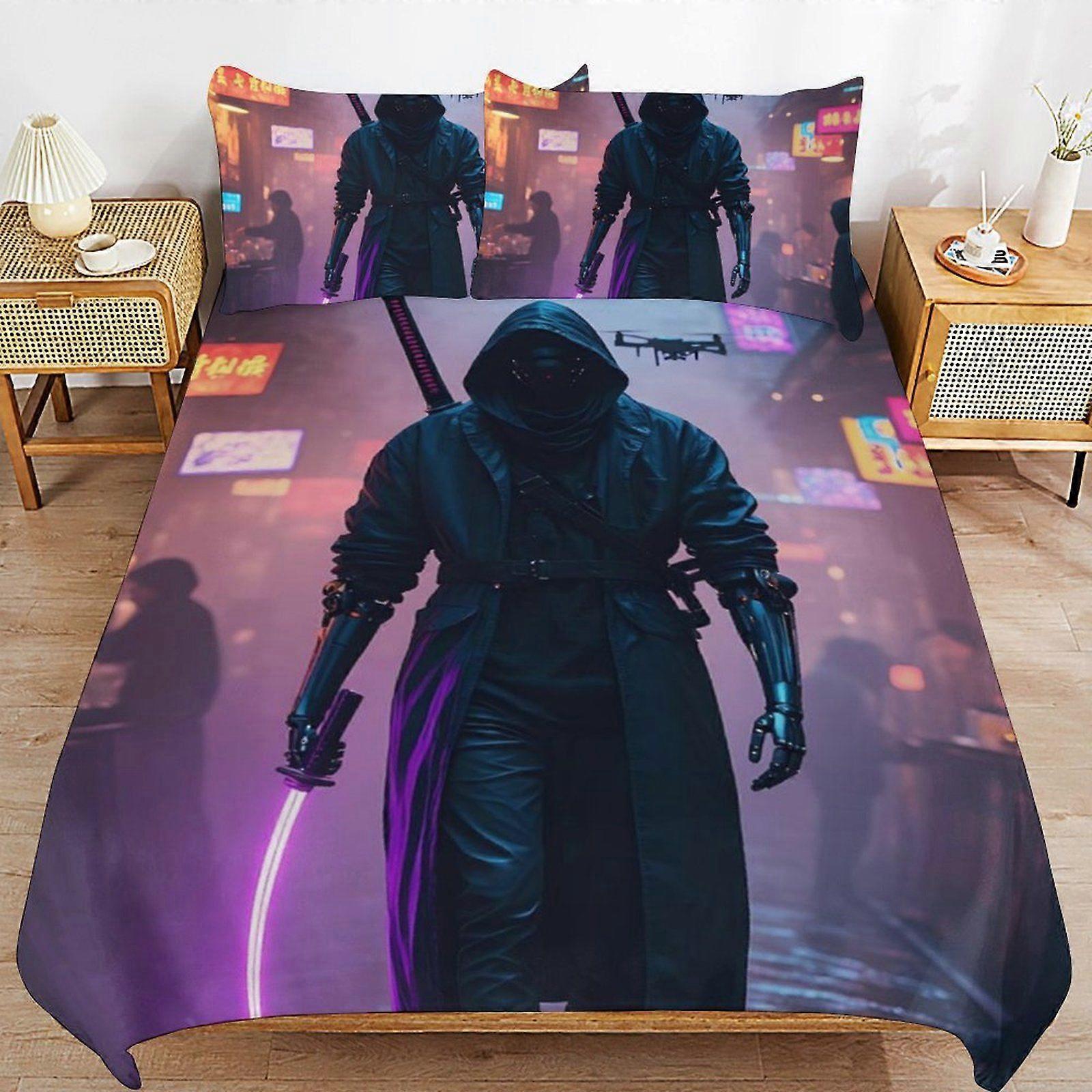 Y289 Cyberpunk Heroes Breathable Texture Daily Sleep Smooth Zipper Comfort Material Duvet Cover Sets Quality Bed O289