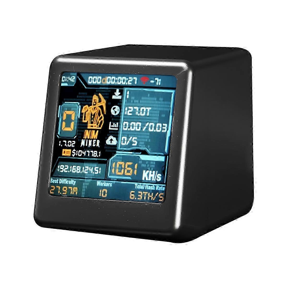 NM TV NMMiner Smart 1060KH/S Hashrate Nerdminer V2 ESP32 BTC SOLO Lottery Miner Gift Home Desktop Clock Black