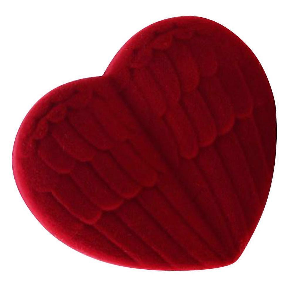 Red Small Jewelry Box for Wedding Ring Storage 2Pcs Heart Ring Proposal Box