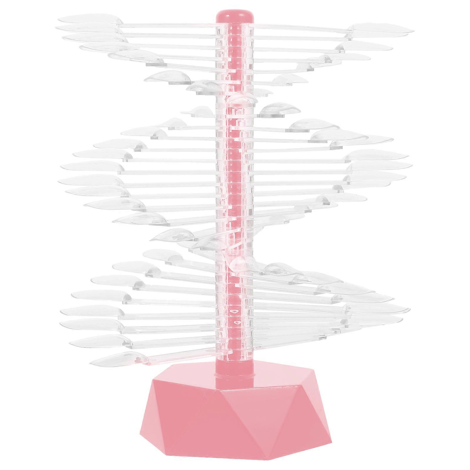 Nail Tips Display Stand Spiral Acrylic Nail Practice Holder 5Pcs Pink